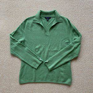 Lands End Beautiful Green Collared Sweater